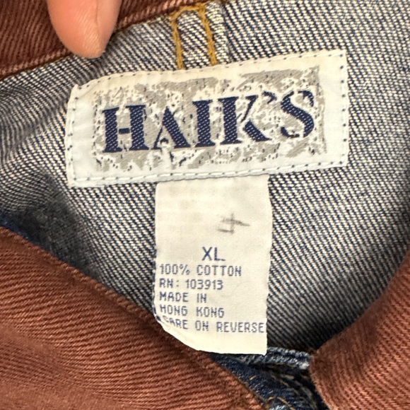 Vintage Denim Overcoat with Embroidered Stars and American Flag - Picture 2 of 9